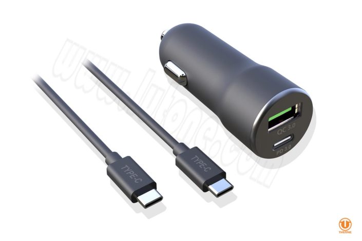 usb-c pd car charger with qc3.0