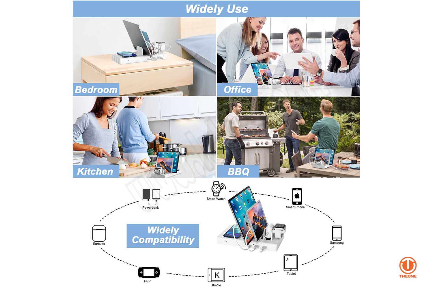 TC04D3 Multi-USB Charging Station with Modular Charging System design